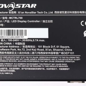 Novastar MCTRL700 LED Screen Video LED Control Box NovaStar Shop MCTRL4K NovaStar MCTRL700 is an LED display controller that supports 1x DVI input, 1x HDMI input, 1x audio input, and 6x Ethernet outputs. - Image 10